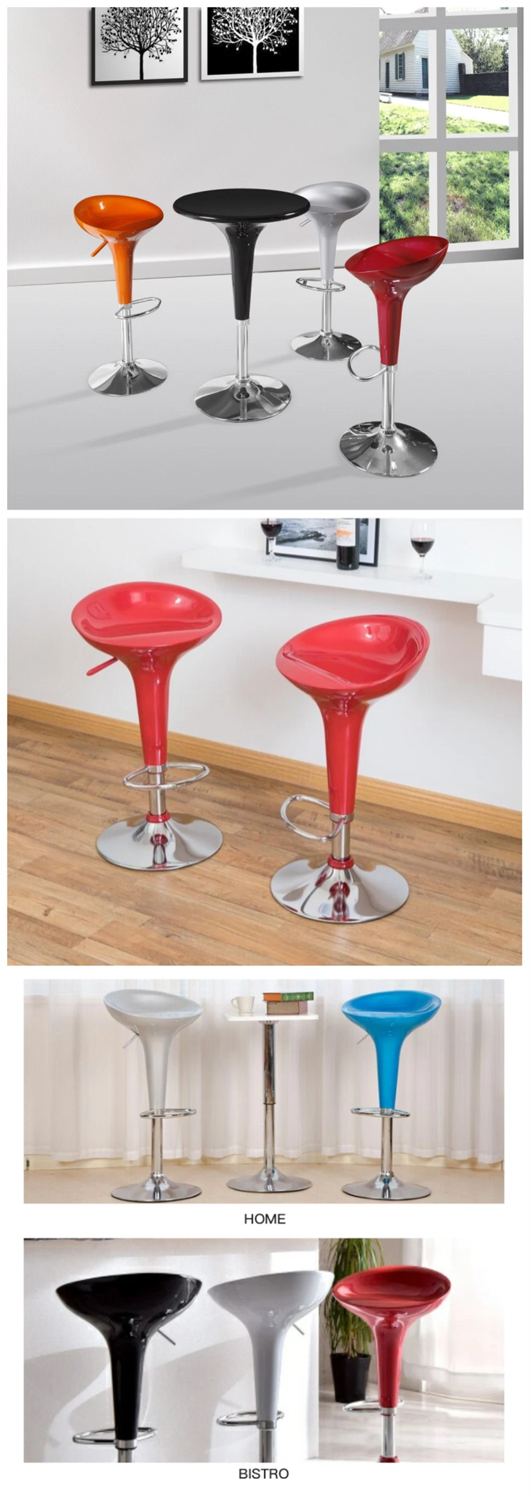 China Wholesale Modern Commercial Bar Furniture Swivel/Rotating/Lift ABS Barstools Price for Kitchen/Restaurant/Coffee Shop/Dining Room/Beauty Salon/Night Club