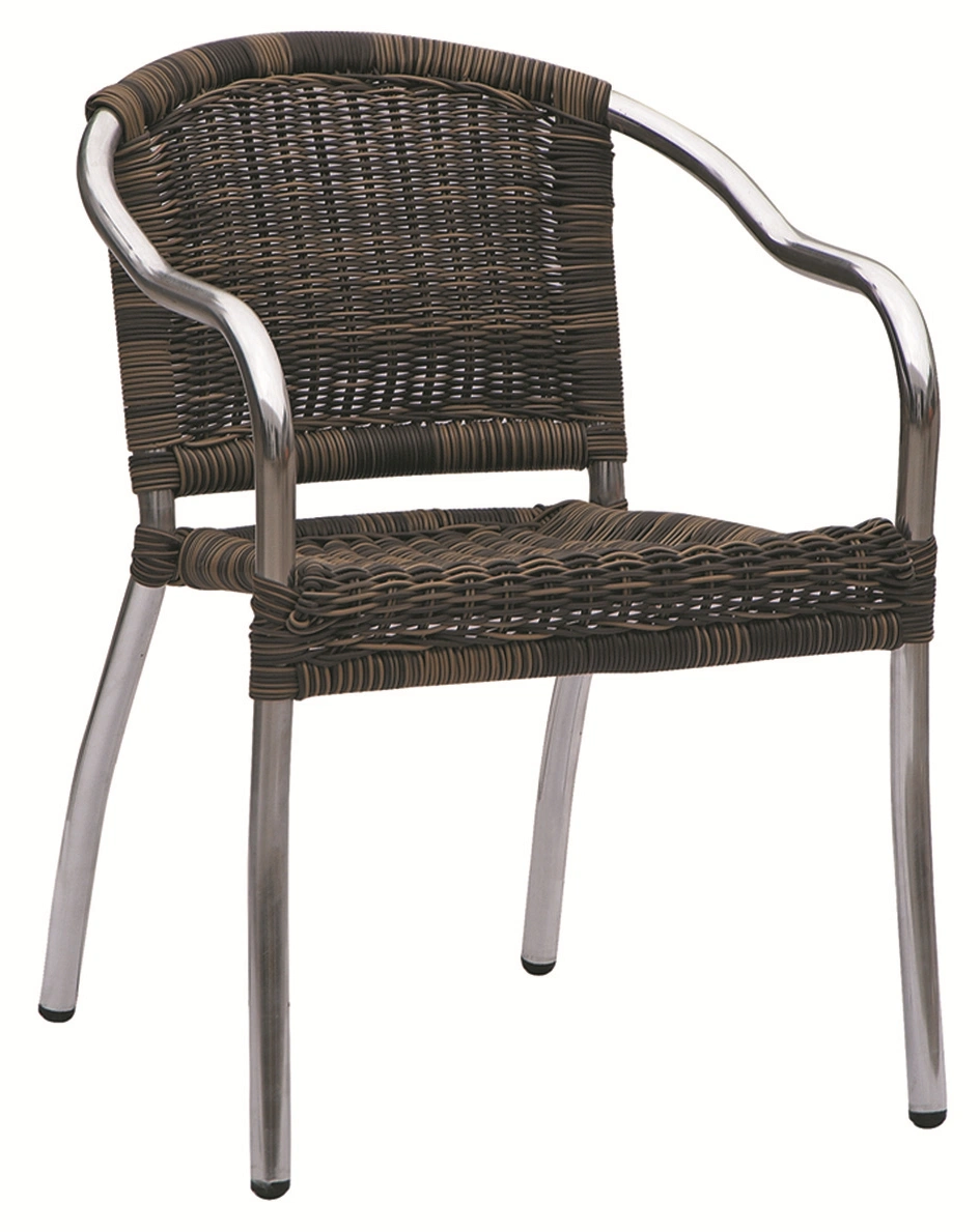 Round Rattan Normal Weaving Shiny Frame Stackable Restaurant Catering Chair