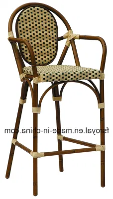 Алюминиевый пластиковый плетеный бамбуковый стул для обеденного бара, ресторан, барный стул