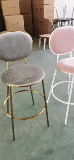 Новый комплект мебели для мероприятий Бархатный барный стул с металлическим каркасом